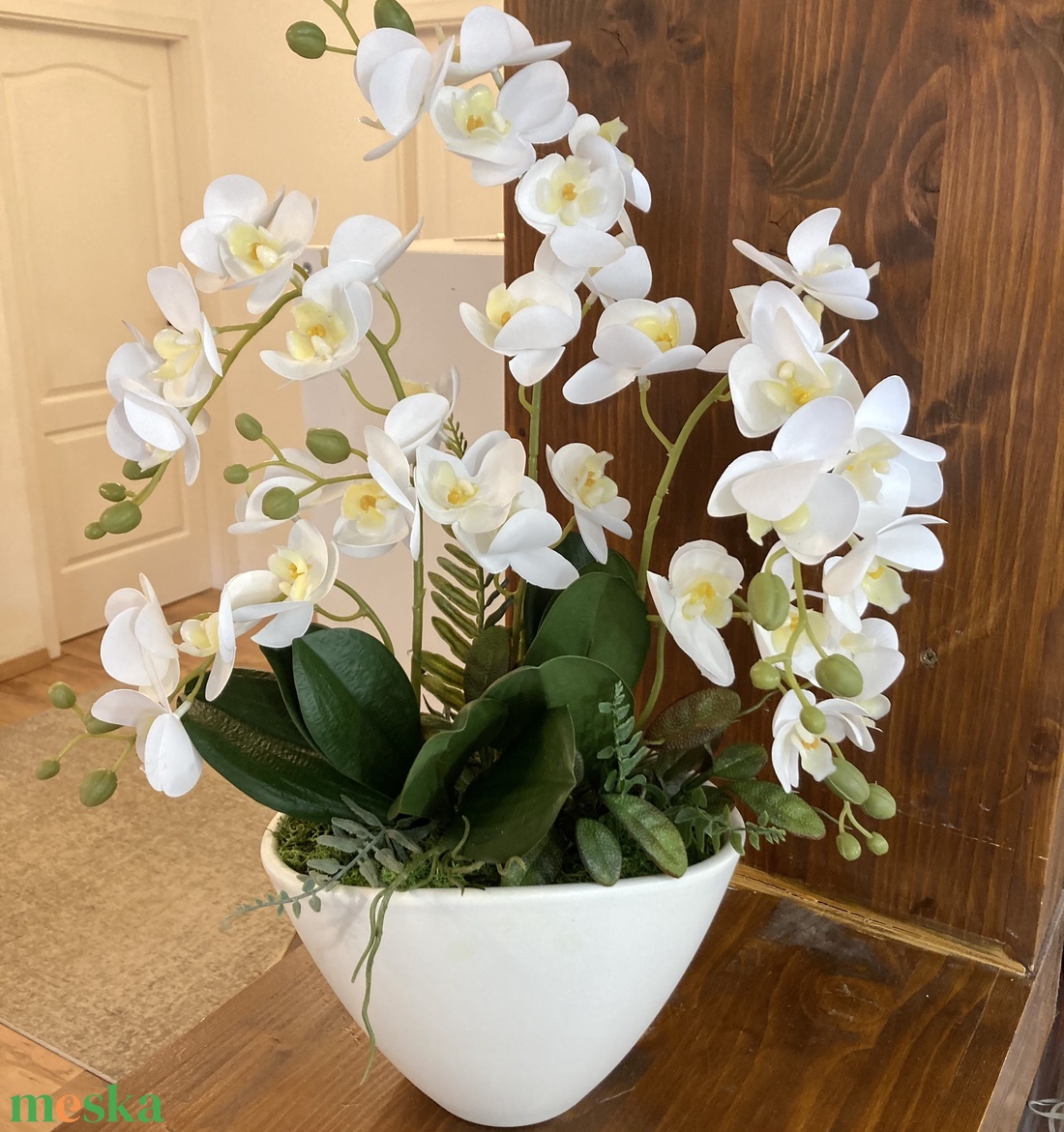 Fehér orchidea 50 cm - otthon & életmód - dekoráció - asztal és polc dekoráció - asztaldísz - Meska.hu