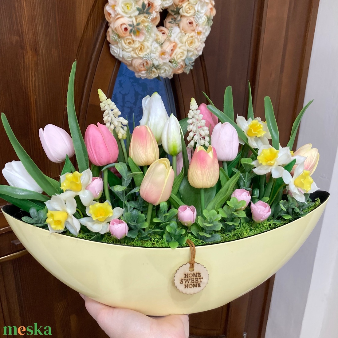 Tavaszi mix csónak 40 cm - otthon & életmód - dekoráció - asztal és polc dekoráció - asztaldísz - Meska.hu Tavaszi mix csónak 40 cm - otthon & életmód - dekoráció - asztal és polc dekoráció - asztaldísz - Meska.hu
