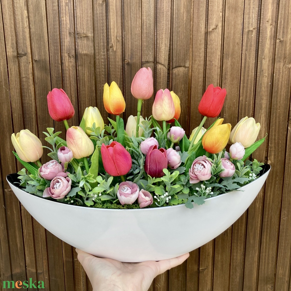 Tulipános asztaldísz 40 cm - otthon & életmód - dekoráció - asztal és polc dekoráció - asztaldísz - Meska.hu Tulipános asztaldísz 40 cm - otthon & életmód - dekoráció - asztal és polc dekoráció - asztaldísz - Meska.hu