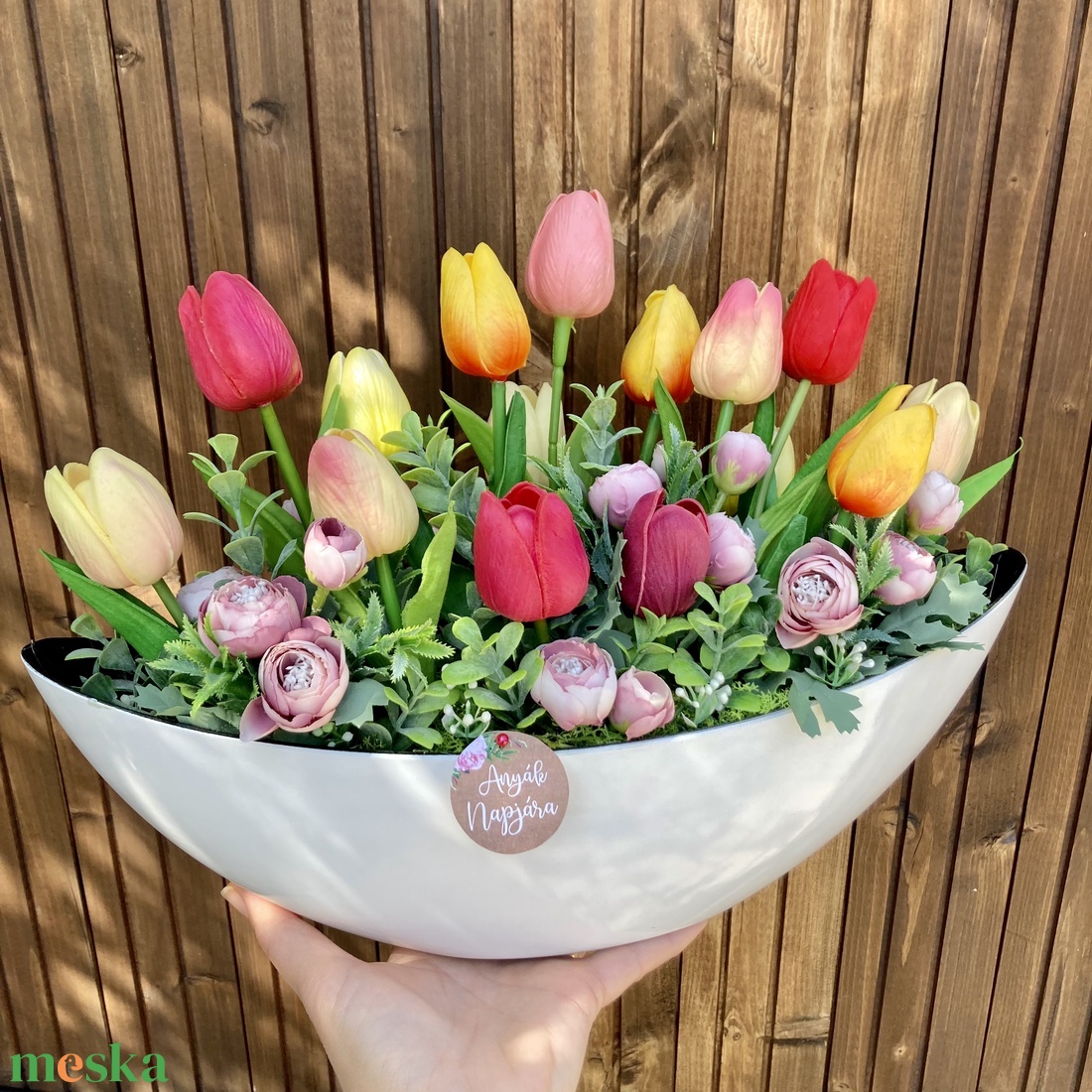 Tulipános asztaldísz 40 cm - otthon & életmód - dekoráció - asztal és polc dekoráció - asztaldísz - Meska.hu Tulipános asztaldísz 40 cm - otthon & életmód - dekoráció - asztal és polc dekoráció - asztaldísz - Meska.hu