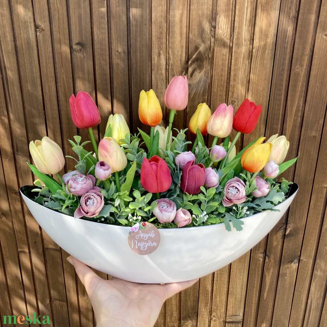 Tulipános asztaldísz 40 cm - otthon & életmód - dekoráció - asztal és polc dekoráció - asztaldísz - Meska.hu Tulipános asztaldísz 40 cm - otthon & életmód - dekoráció - asztal és polc dekoráció - asztaldísz - Meska.hu