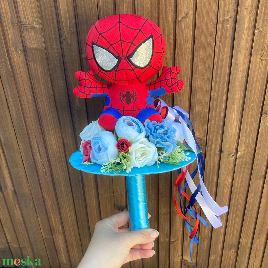 Pókember ovis ballagási csokor - otthon & életmód - dekoráció - virágdísz és tartó - csokor & virágdísz - Meska.hu