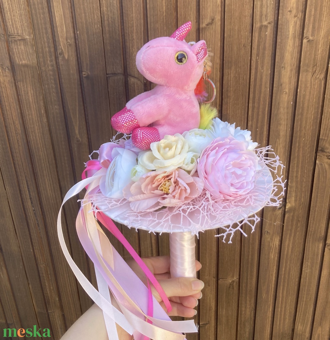 Unikornis ballagási csokor - otthon & életmód - dekoráció - virágdísz és tartó - csokor & virágdísz - Meska.hu