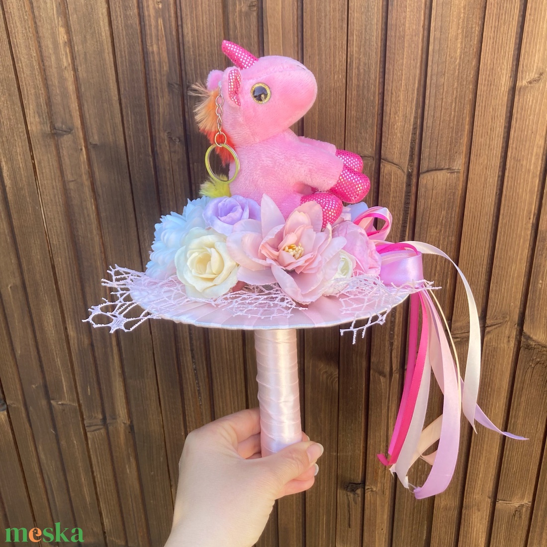 Unikornis ballagási csokor - otthon & életmód - dekoráció - virágdísz és tartó - csokor & virágdísz - Meska.hu