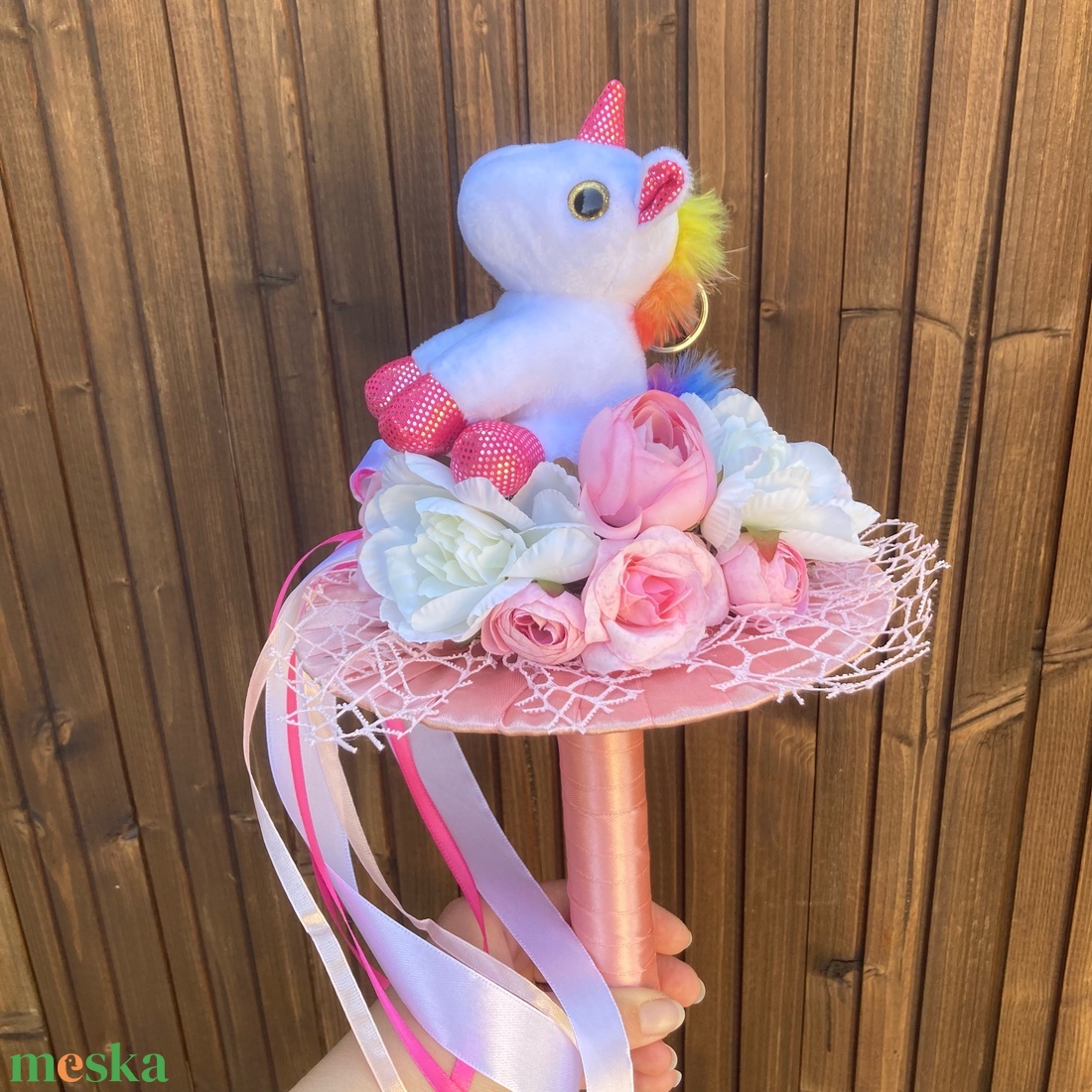 Unikornis ballagási csokor - otthon & életmód - dekoráció - virágdísz és tartó - csokor & virágdísz - Meska.hu