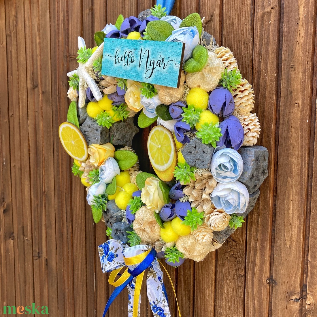 Citromos nyári ajtódísz - otthon & életmód - dekoráció - ajtó- és ablak dekoráció - ajtódísz & kopogtató - Meska.hu