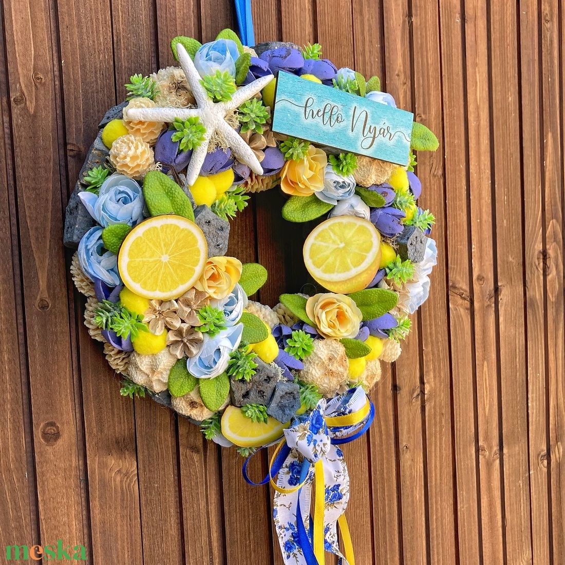 Citromos nyári ajtódísz - otthon & életmód - dekoráció - ajtó- és ablak dekoráció - ajtódísz & kopogtató - Meska.hu