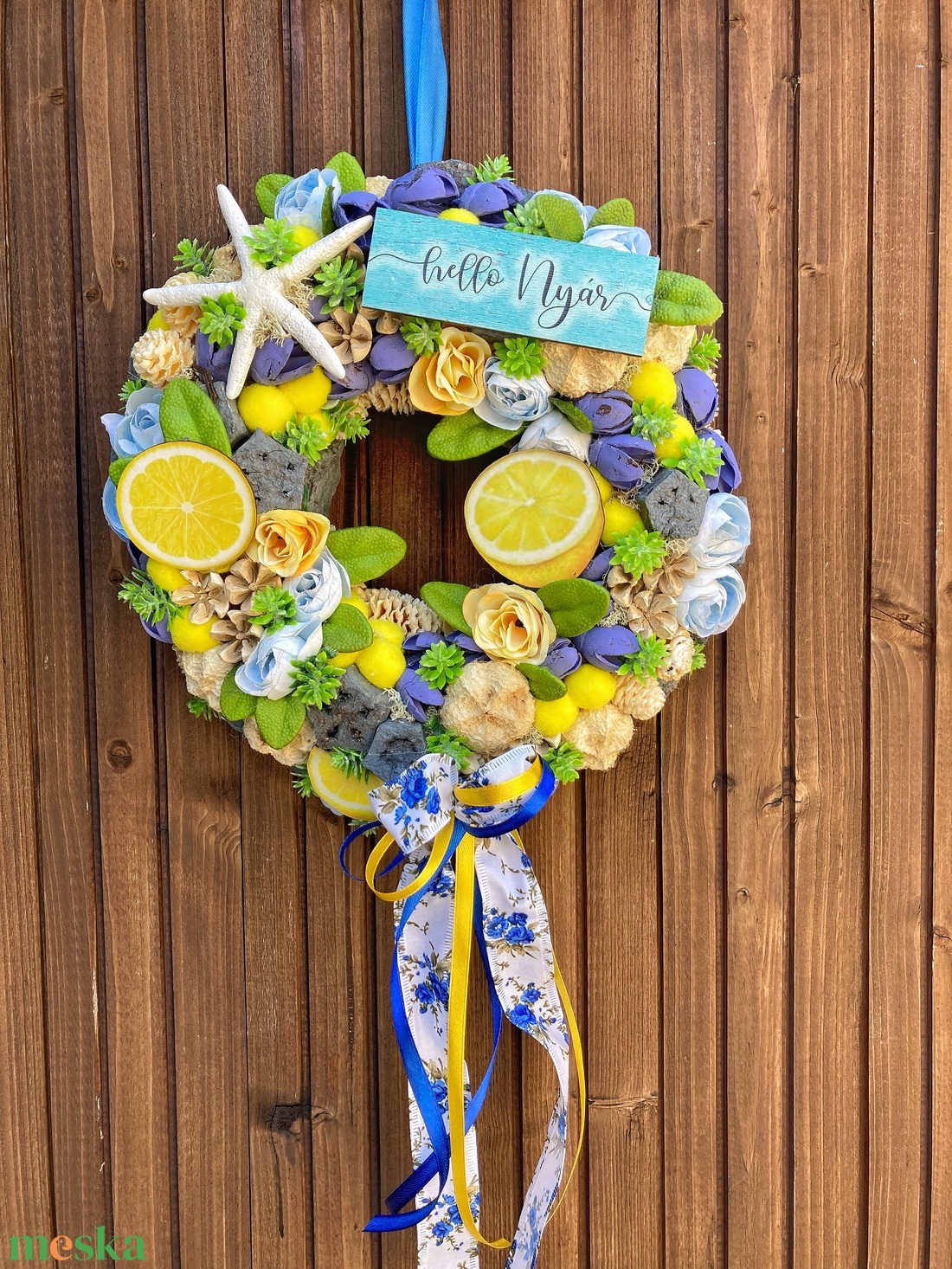 Citromos nyári ajtódísz - otthon & életmód - dekoráció - ajtó- és ablak dekoráció - ajtódísz & kopogtató - Meska.hu