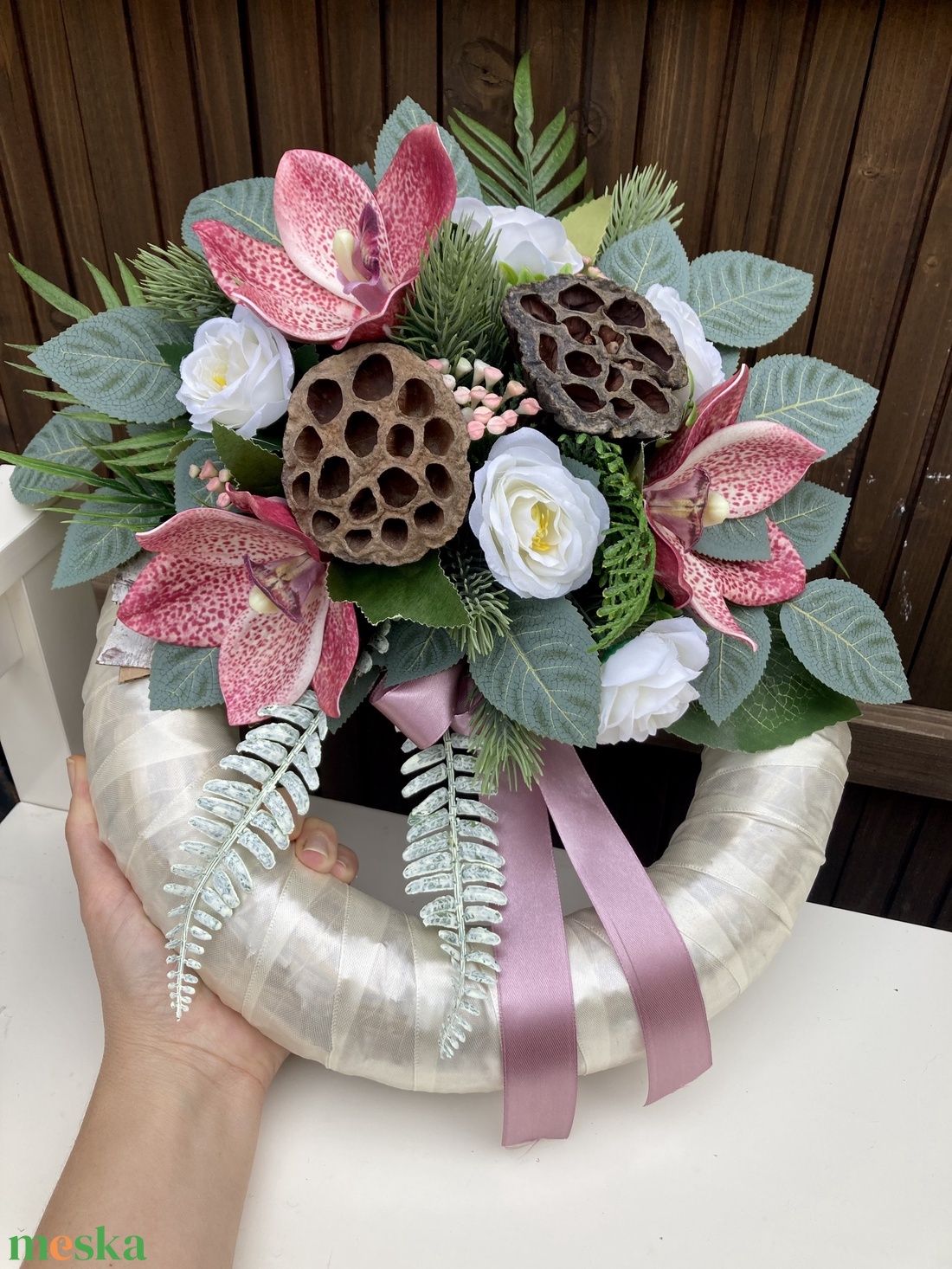 Sírdísz 30 cm - otthon & életmód - vallás - temetkezési tárgy - sírkoszorú, kegyeleti koszorú - Meska.hu Sírdísz 30 cm - otthon & életmód - vallás - temetkezési tárgy - sírkoszorú, kegyeleti koszorú - Meska.hu
