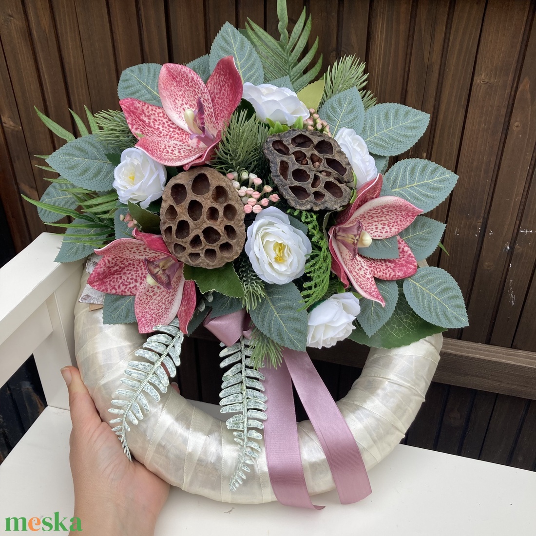 Sírdísz 30 cm - otthon & életmód - vallás - temetkezési tárgy - sírkoszorú, kegyeleti koszorú - Meska.hu Sírdísz 30 cm - otthon & életmód - vallás - temetkezési tárgy - sírkoszorú, kegyeleti koszorú - Meska.hu