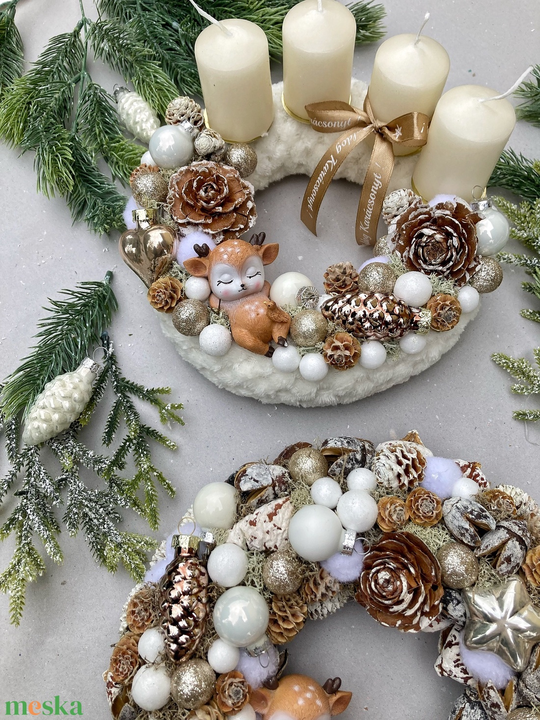Adventi koszorú - karácsony - adventi díszek - adventi koszorú - Meska.hu