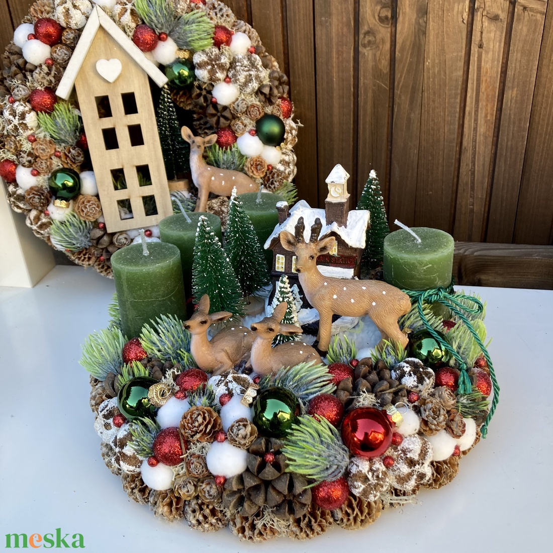 Adventi koszorú erdei jelenet - karácsony - adventi díszek - adventi koszorú - Meska.hu Adventi koszorú erdei jelenet - karácsony - adventi díszek - adventi koszorú - Meska.hu