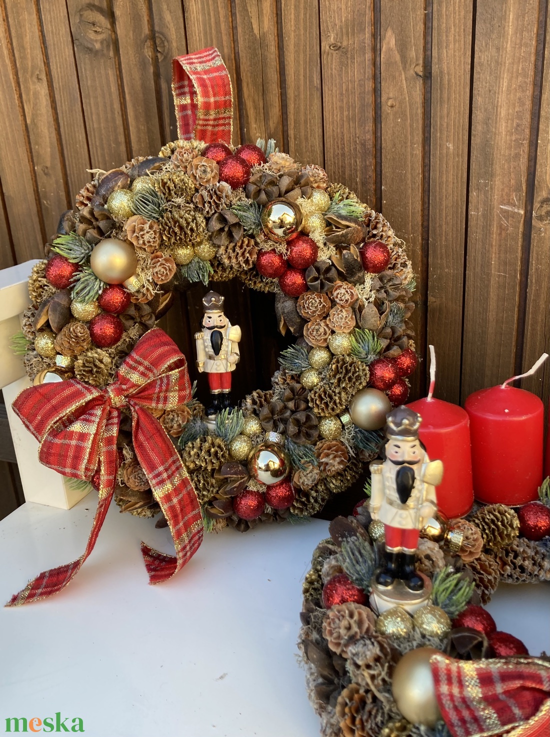 Adventi ajtódísz diótörővel - karácsony - adventi díszek - adventi ajtódísz - Meska.hu Adventi ajtódísz diótörővel - karácsony - adventi díszek - adventi ajtódísz - Meska.hu