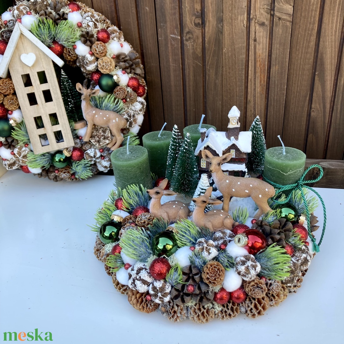 Adventi koszorú erdei jelenet - karácsony - adventi díszek - adventi koszorú - Meska.hu Adventi koszorú erdei jelenet - karácsony - adventi díszek - adventi koszorú - Meska.hu