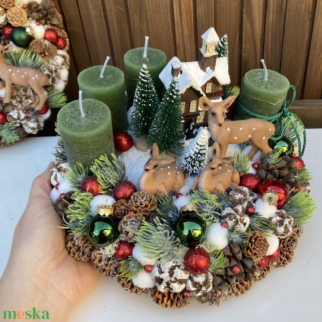 Adventi koszorú erdei jelenet - karácsony - adventi díszek - adventi koszorú - Meska.hu Adventi koszorú erdei jelenet - karácsony - adventi díszek - adventi koszorú - Meska.hu