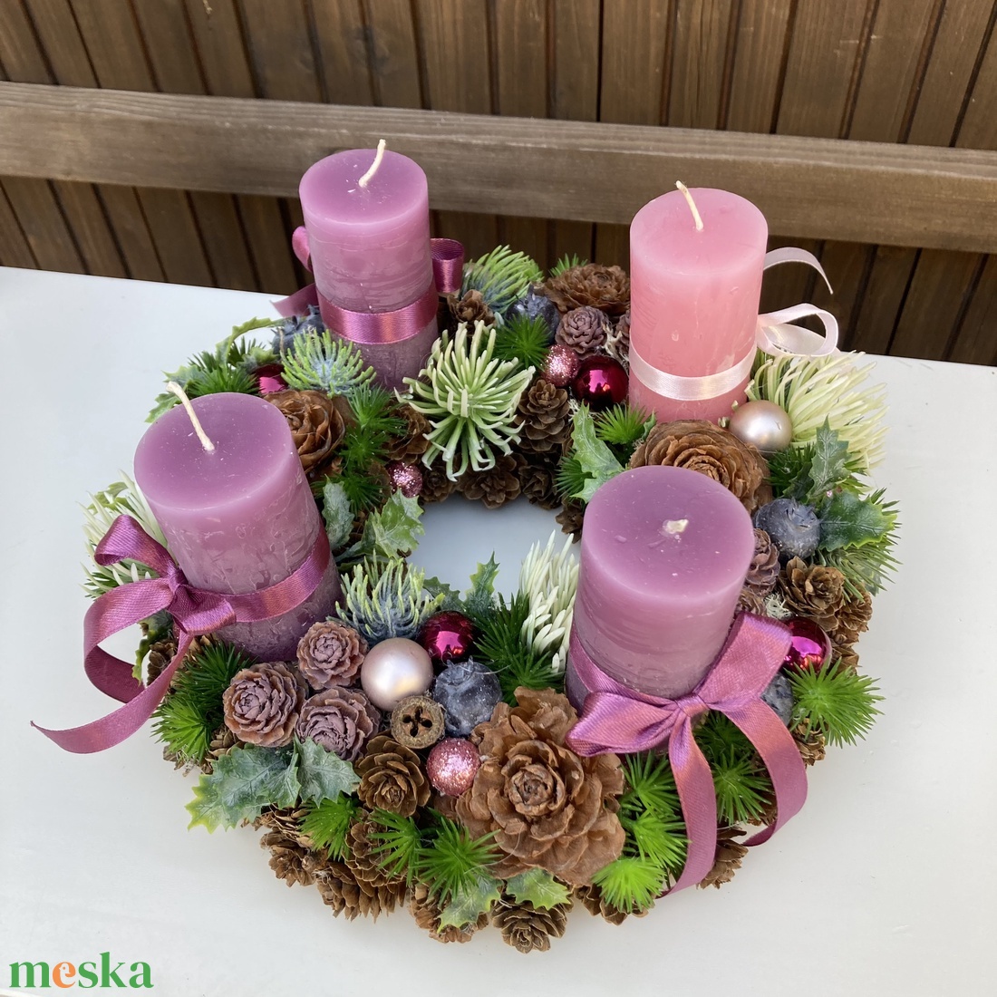 Adventi koszorú  - karácsony - adventi díszek - adventi koszorú - Meska.hu