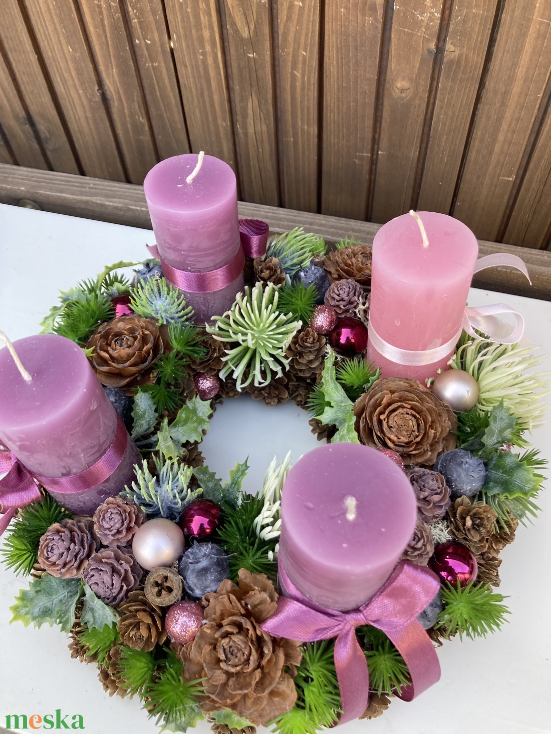 Adventi koszorú  - karácsony - adventi díszek - adventi koszorú - Meska.hu