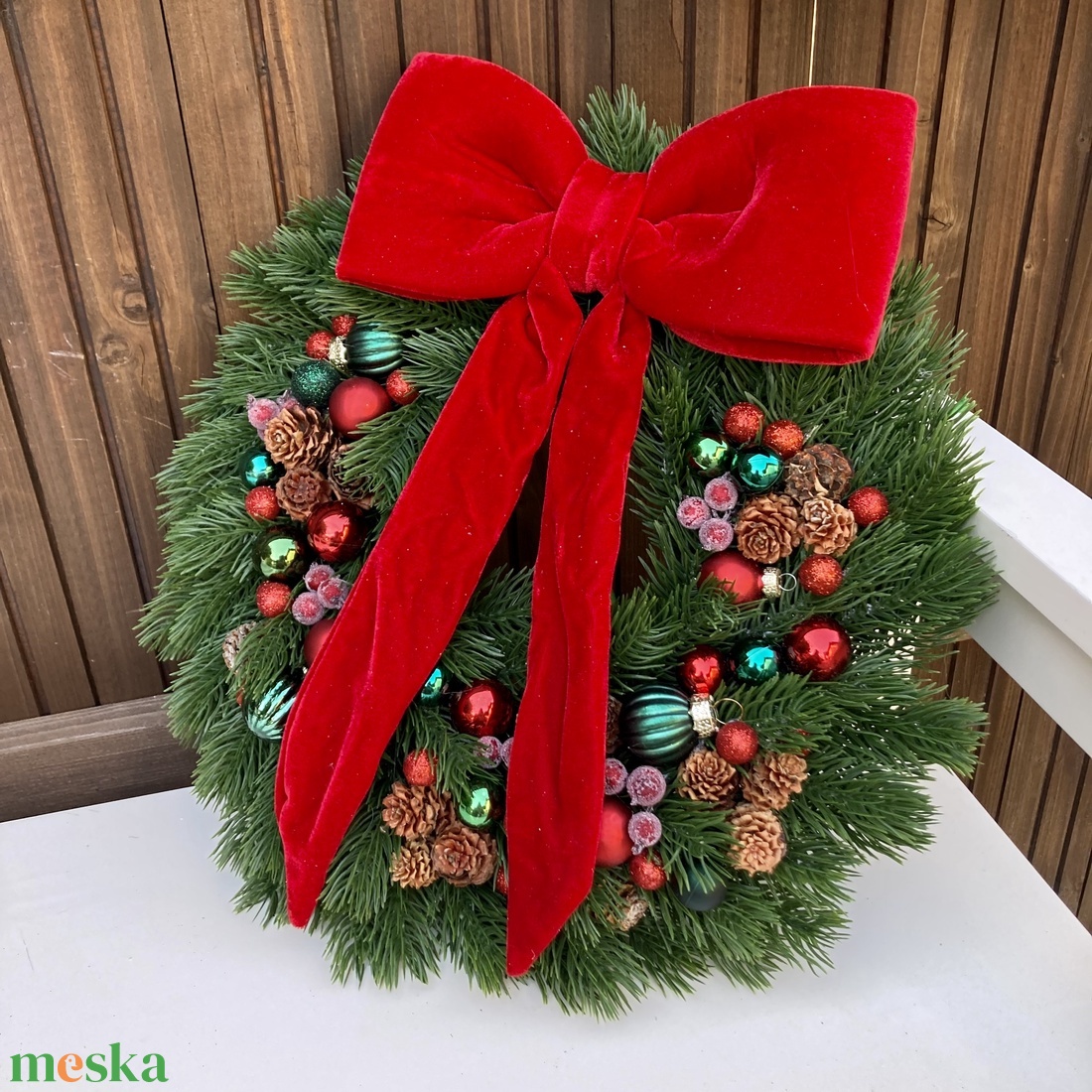 Adventi ajtódísz 35 cm - karácsony - adventi díszek - adventi ajtódísz - Meska.hu