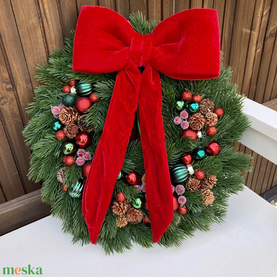 Adventi ajtódísz 35 cm - karácsony - adventi díszek - adventi ajtódísz - Meska.hu