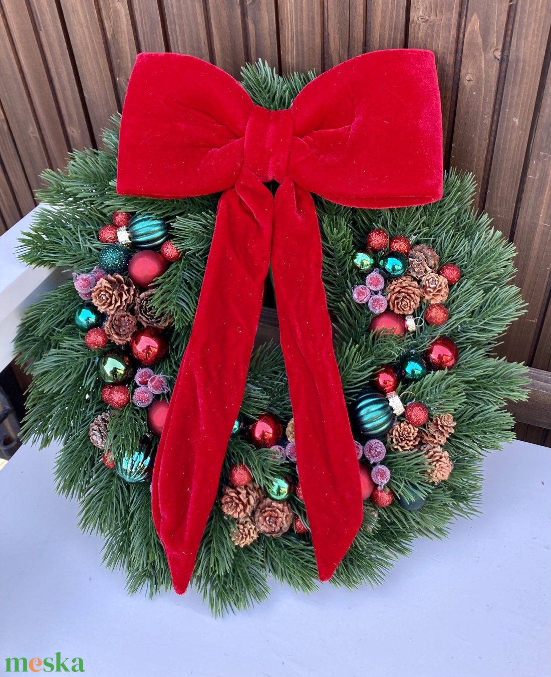 Adventi ajtódísz 35 cm - karácsony - adventi díszek - adventi ajtódísz - Meska.hu