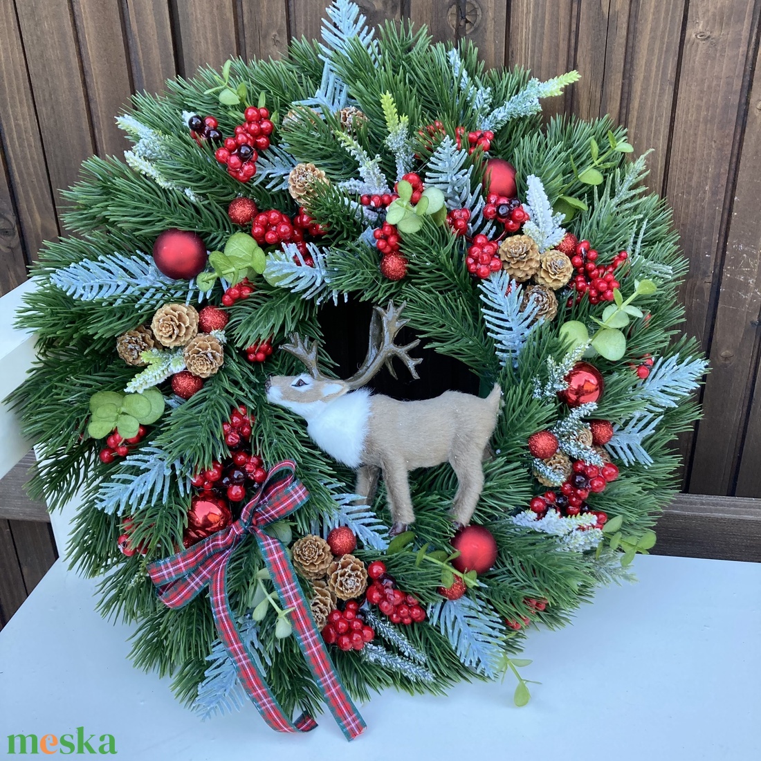 Adventi ajtódísz 35 cm - karácsony - adventi díszek - adventi ajtódísz - Meska.hu