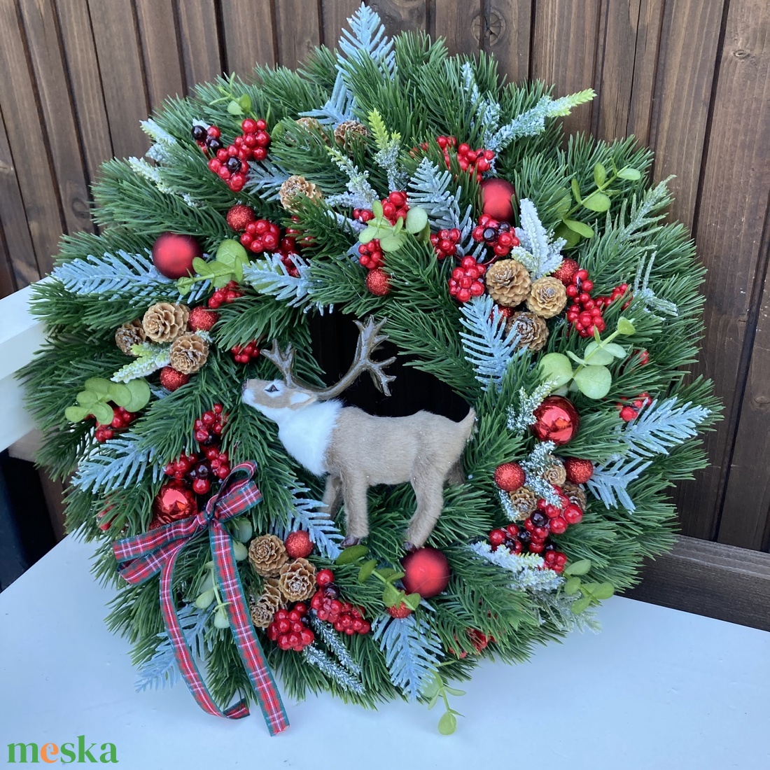 Adventi ajtódísz 35 cm - karácsony - adventi díszek - adventi ajtódísz - Meska.hu