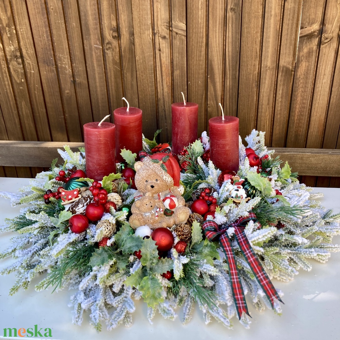 Adventi koszorú 40 cm - karácsony - adventi díszek - adventi ajtódísz - Meska.hu