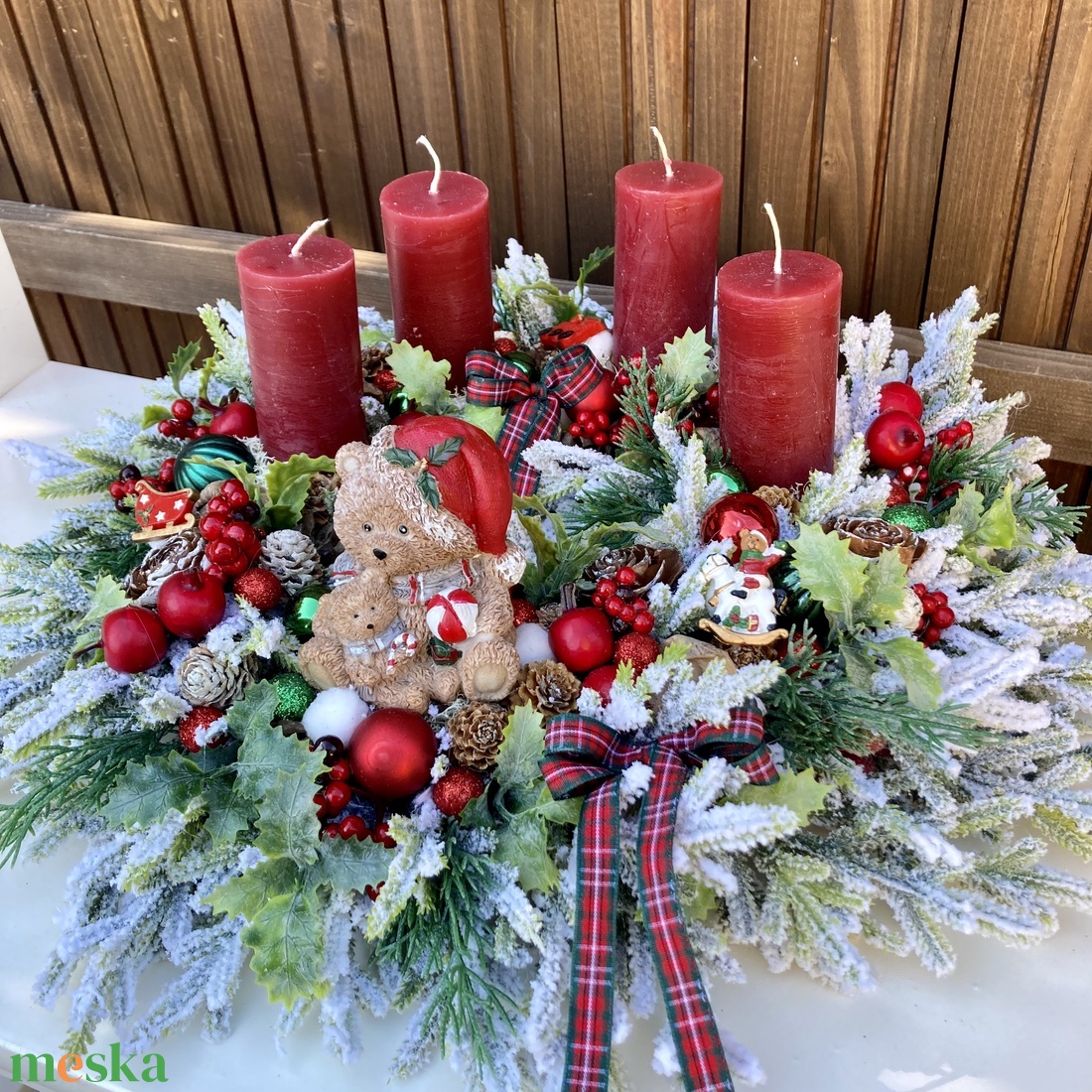 Adventi koszorú 40 cm - karácsony - adventi díszek - adventi ajtódísz - Meska.hu