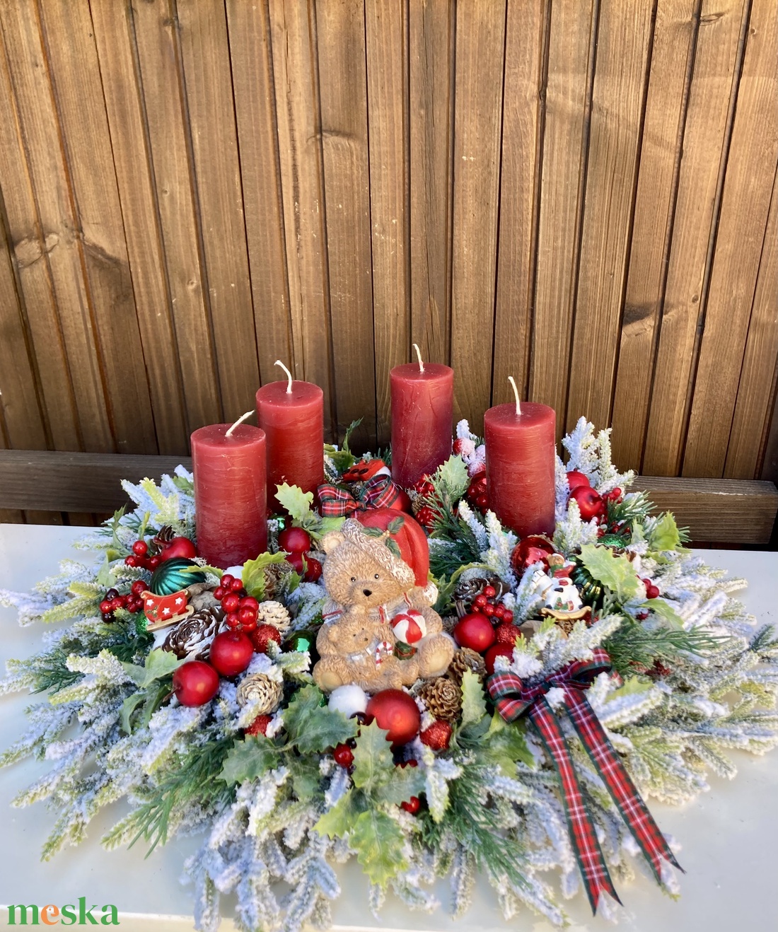 Adventi koszorú 40 cm - karácsony - adventi díszek - adventi ajtódísz - Meska.hu