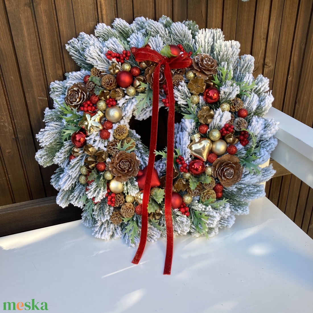 Adventi ajtódísz 35 cm - karácsony - adventi díszek - adventi ajtódísz - Meska.hu