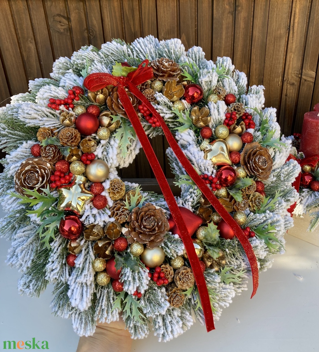 Adventi ajtódísz 35 cm - karácsony - adventi díszek - adventi ajtódísz - Meska.hu