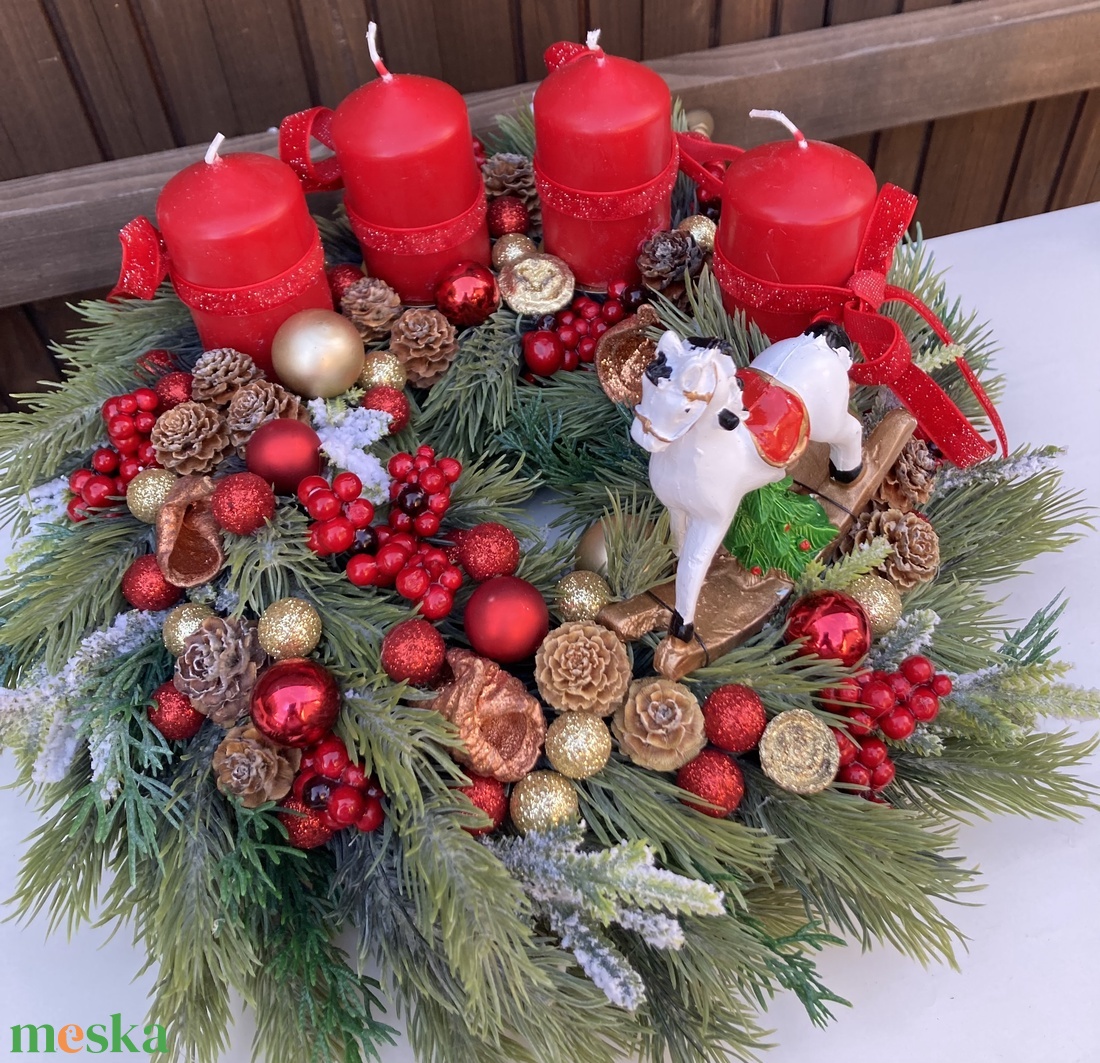 Adventi koszorú - karácsony - adventi díszek - adventi koszorú - Meska.hu