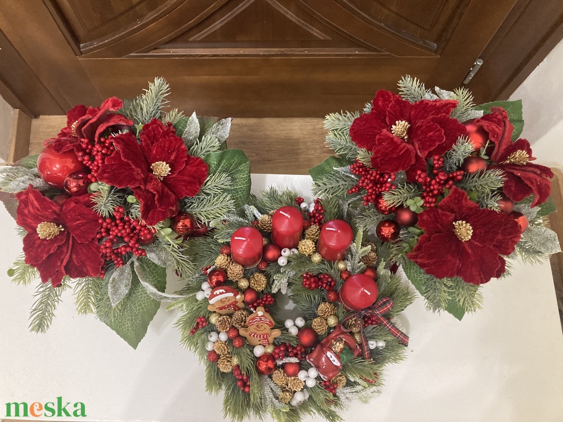 Mikulásvirág asztaldísz - karácsony - karácsonyi lakásdekoráció - karácsonyi lakásdíszek - Meska.hu