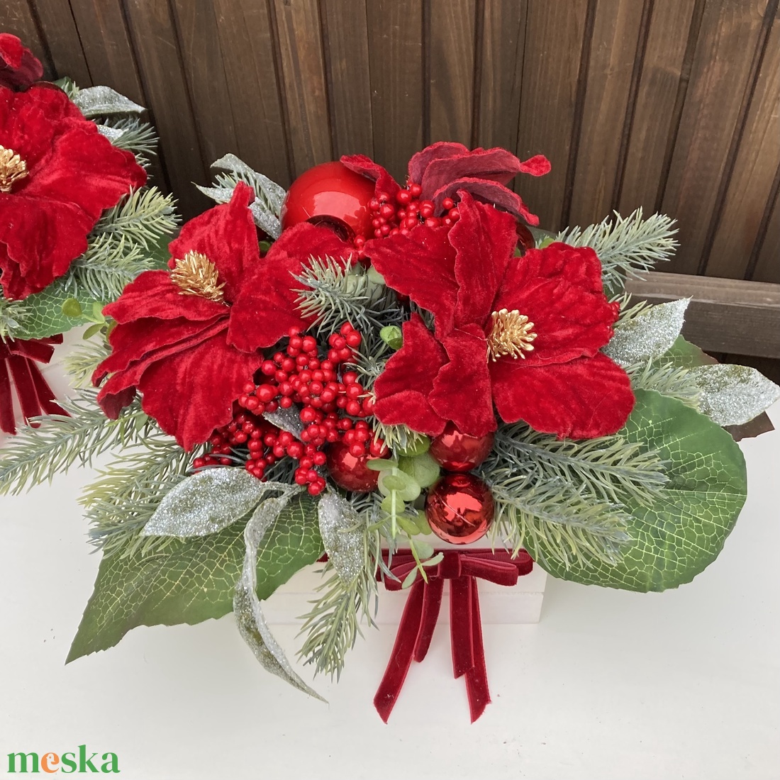 Mikulásvirág asztaldísz - karácsony - karácsonyi lakásdekoráció - karácsonyi lakásdíszek - Meska.hu