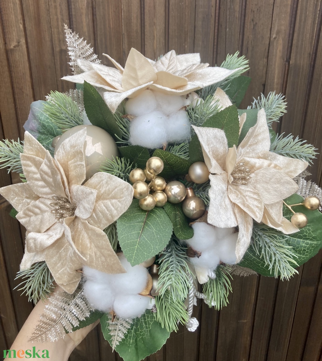 Mikulásvirág asztaldísz - karácsony - karácsonyi lakásdekoráció - karácsonyi lakásdíszek - Meska.hu