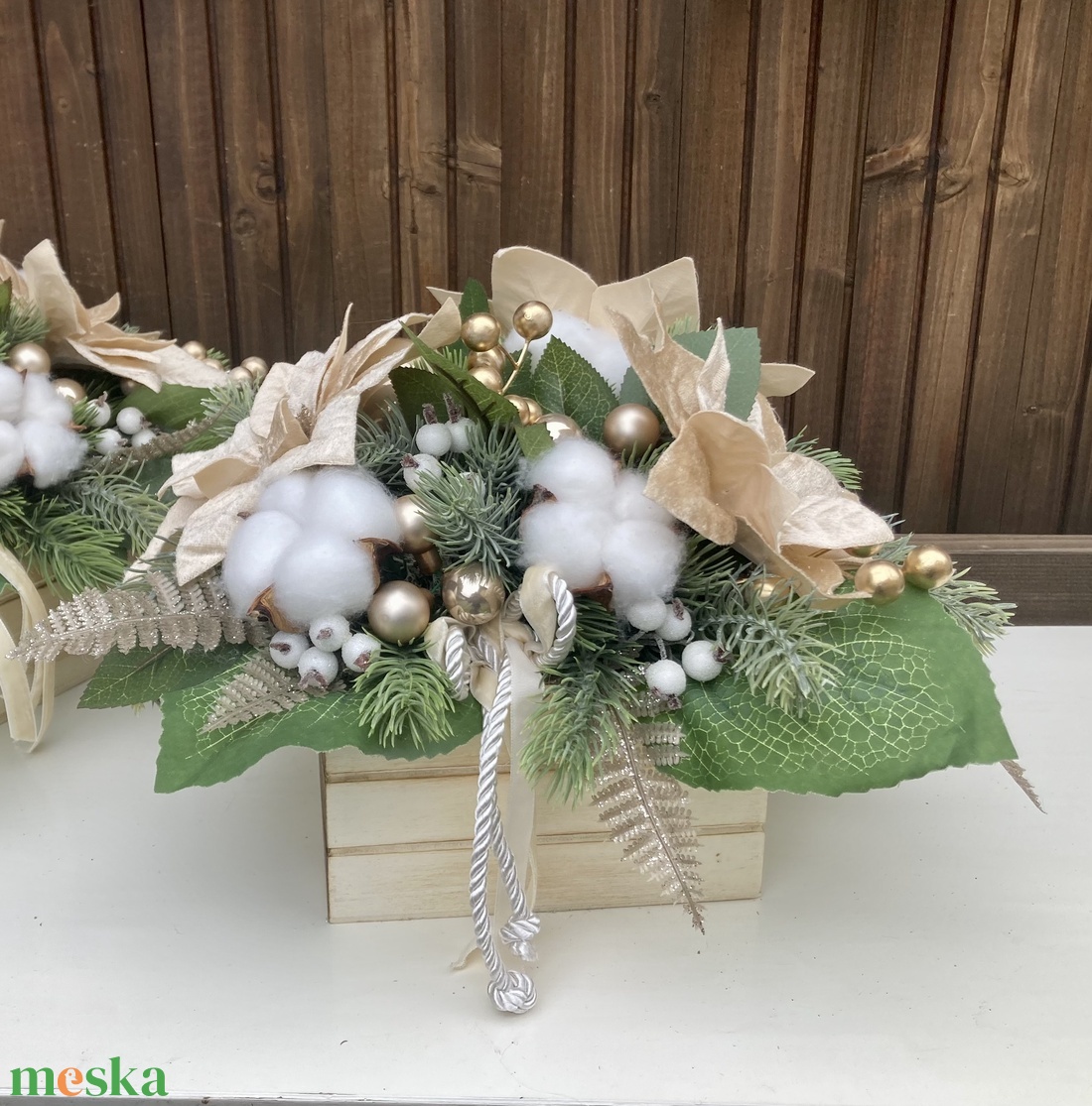 Mikulásvirág asztaldísz - karácsony - karácsonyi lakásdekoráció - karácsonyi lakásdíszek - Meska.hu