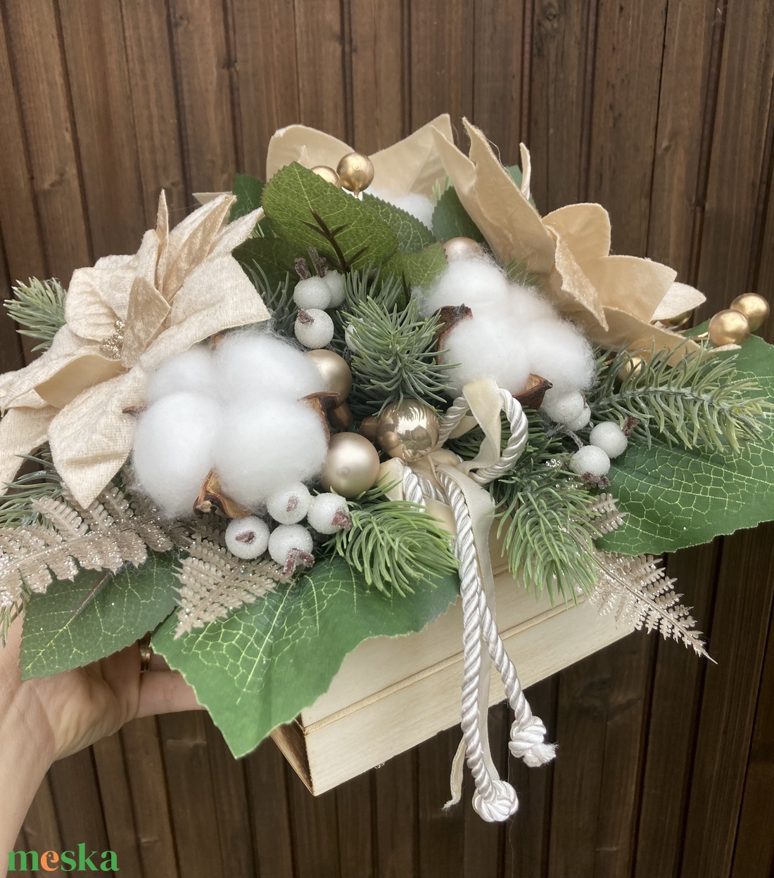 Mikulásvirág asztaldísz - karácsony - karácsonyi lakásdekoráció - karácsonyi lakásdíszek - Meska.hu