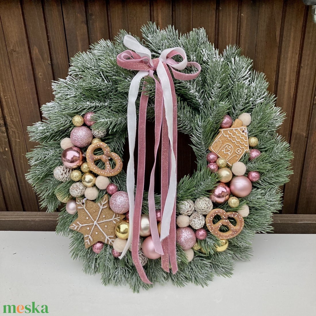 Adventi ajtódísz 35 cm - karácsony - karácsonyi lakásdekoráció - karácsonyi ajtódíszek - Meska.hu