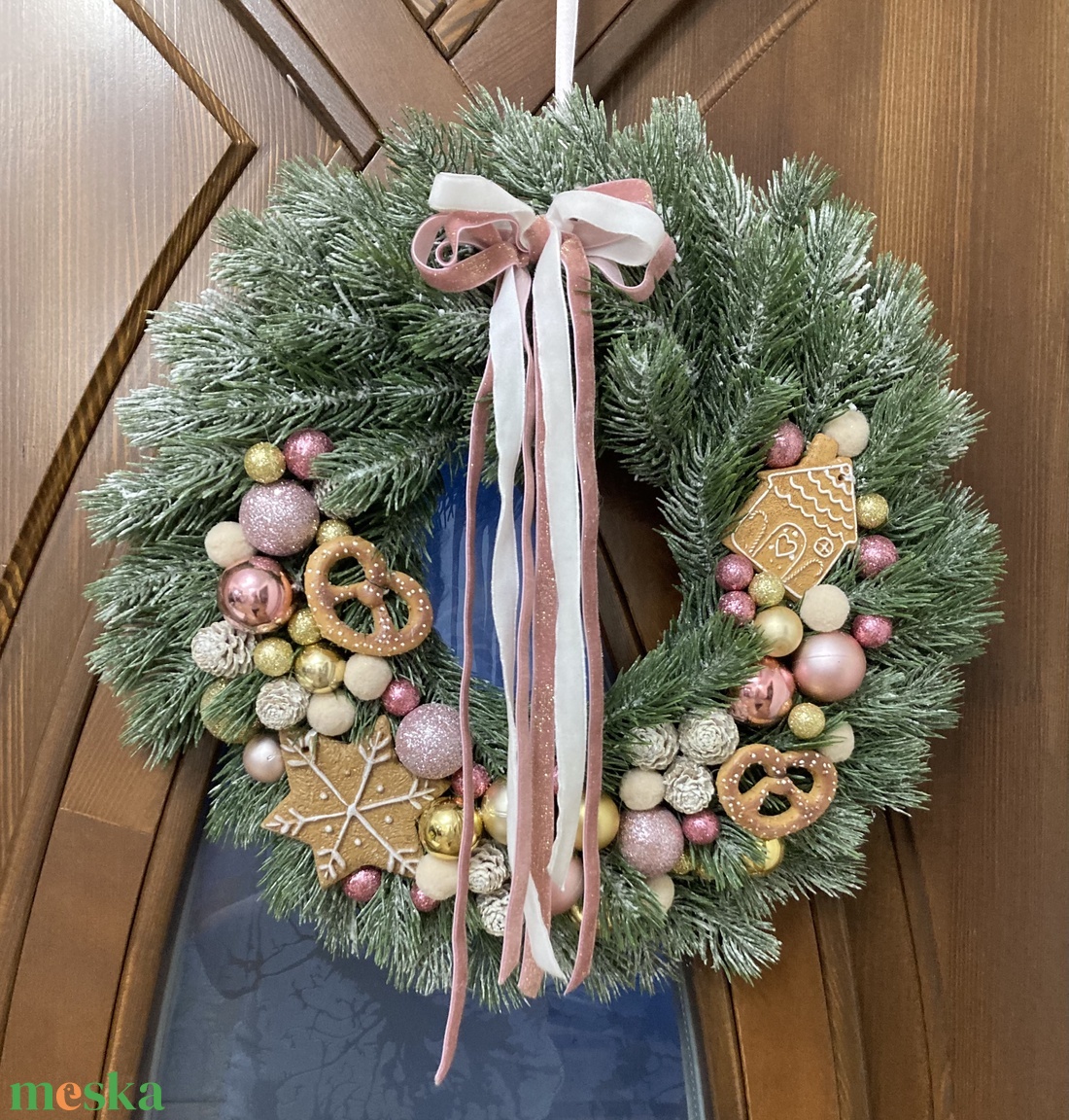 Adventi ajtódísz 35 cm - karácsony - karácsonyi lakásdekoráció - karácsonyi ajtódíszek - Meska.hu