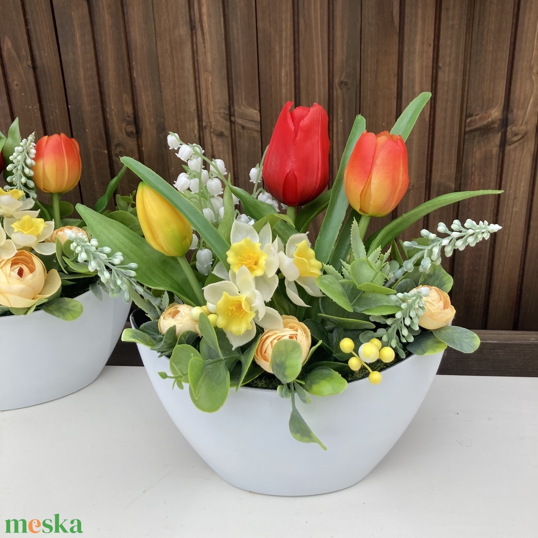 Tulipános asztaldísz 25 cm  - otthon & életmód - dekoráció - Meska.hu