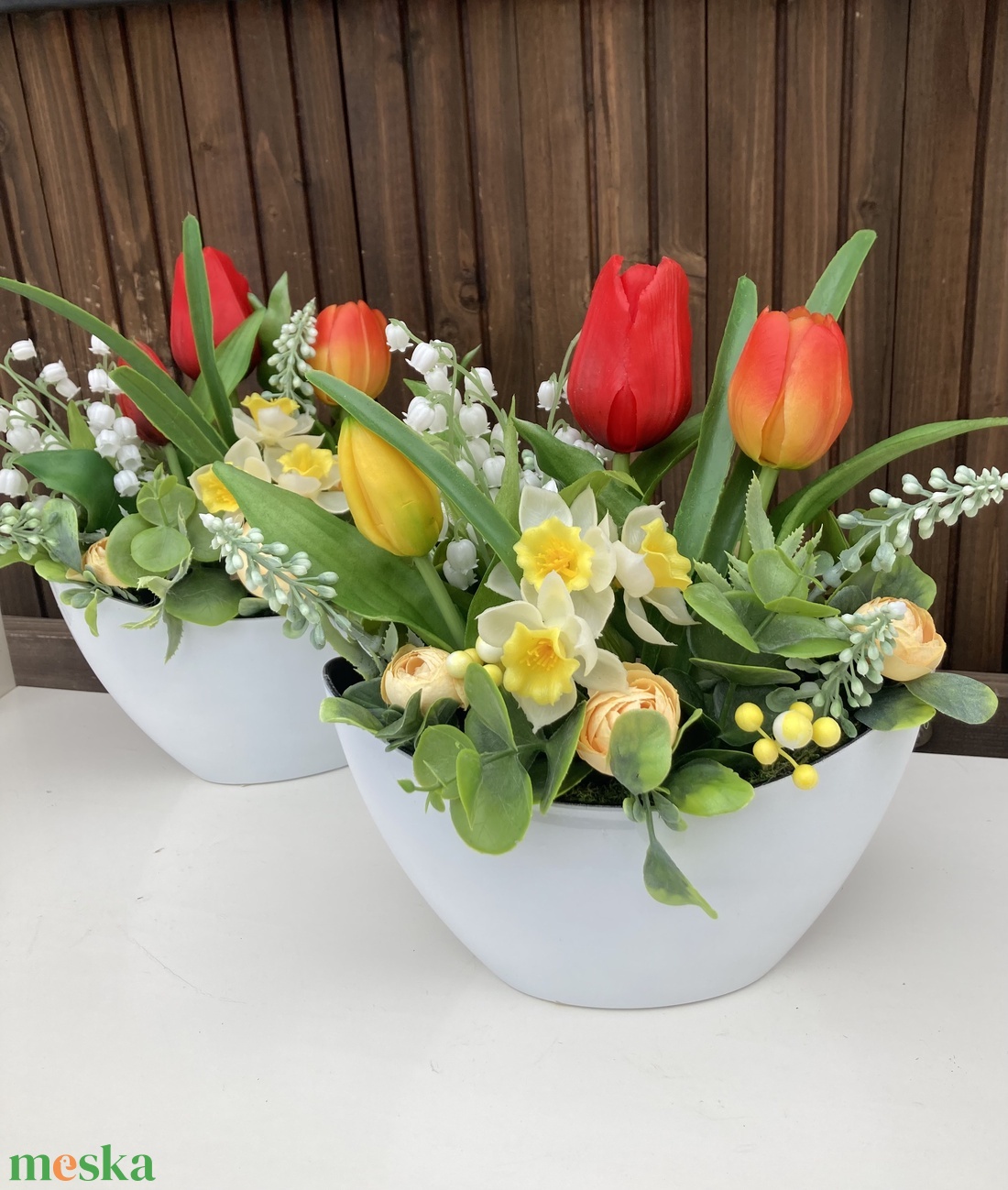 Tulipános asztaldísz 25 cm  - otthon & életmód - dekoráció - Meska.hu