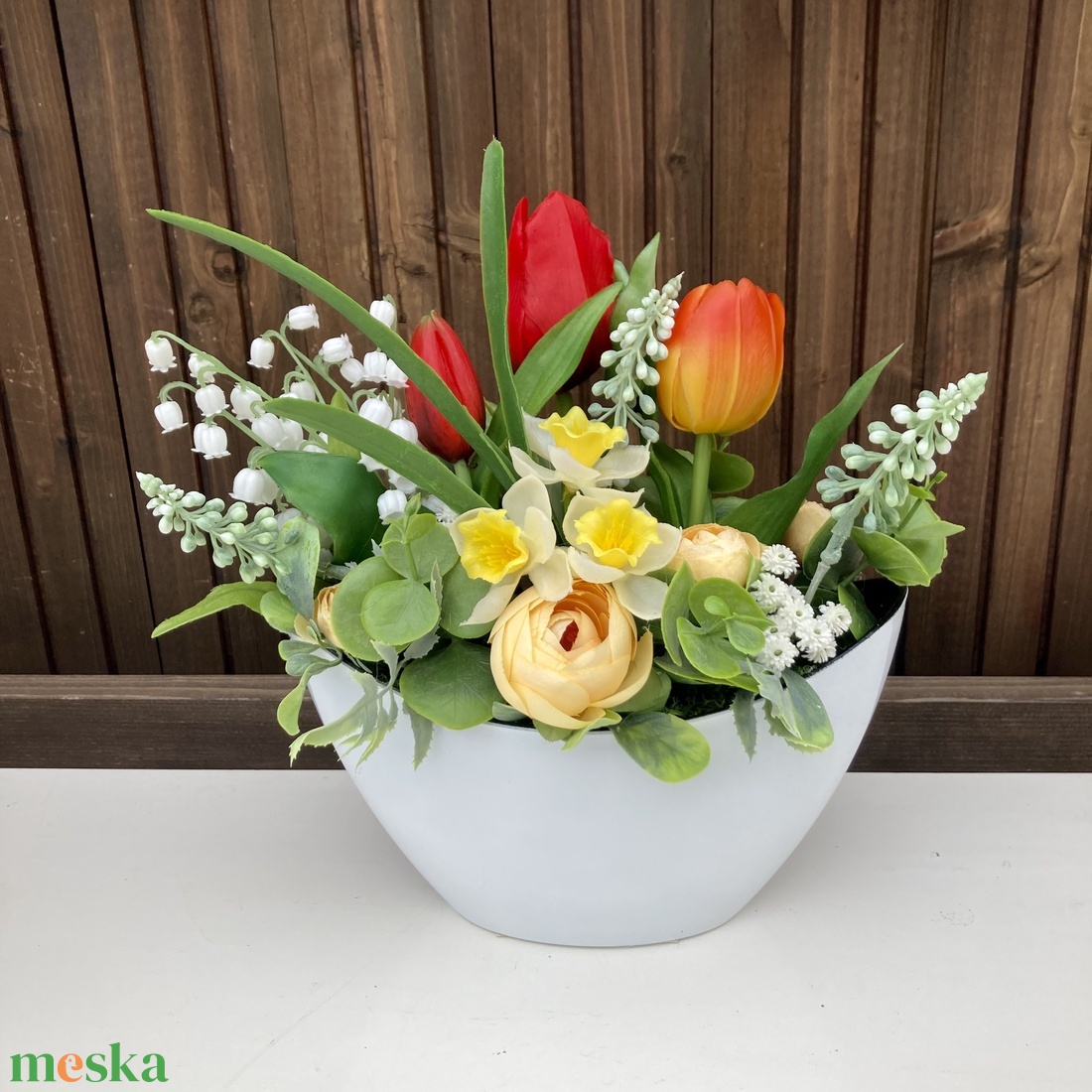 Tulipános asztaldísz 25 cm  - otthon & életmód - dekoráció - Meska.hu