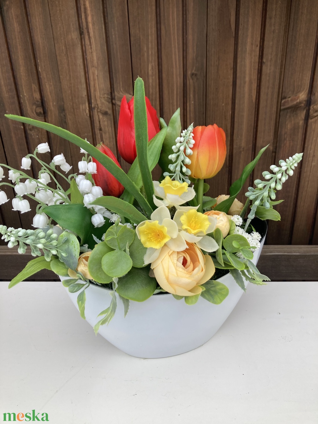 Tulipános asztaldísz 25 cm  - otthon & életmód - dekoráció - Meska.hu