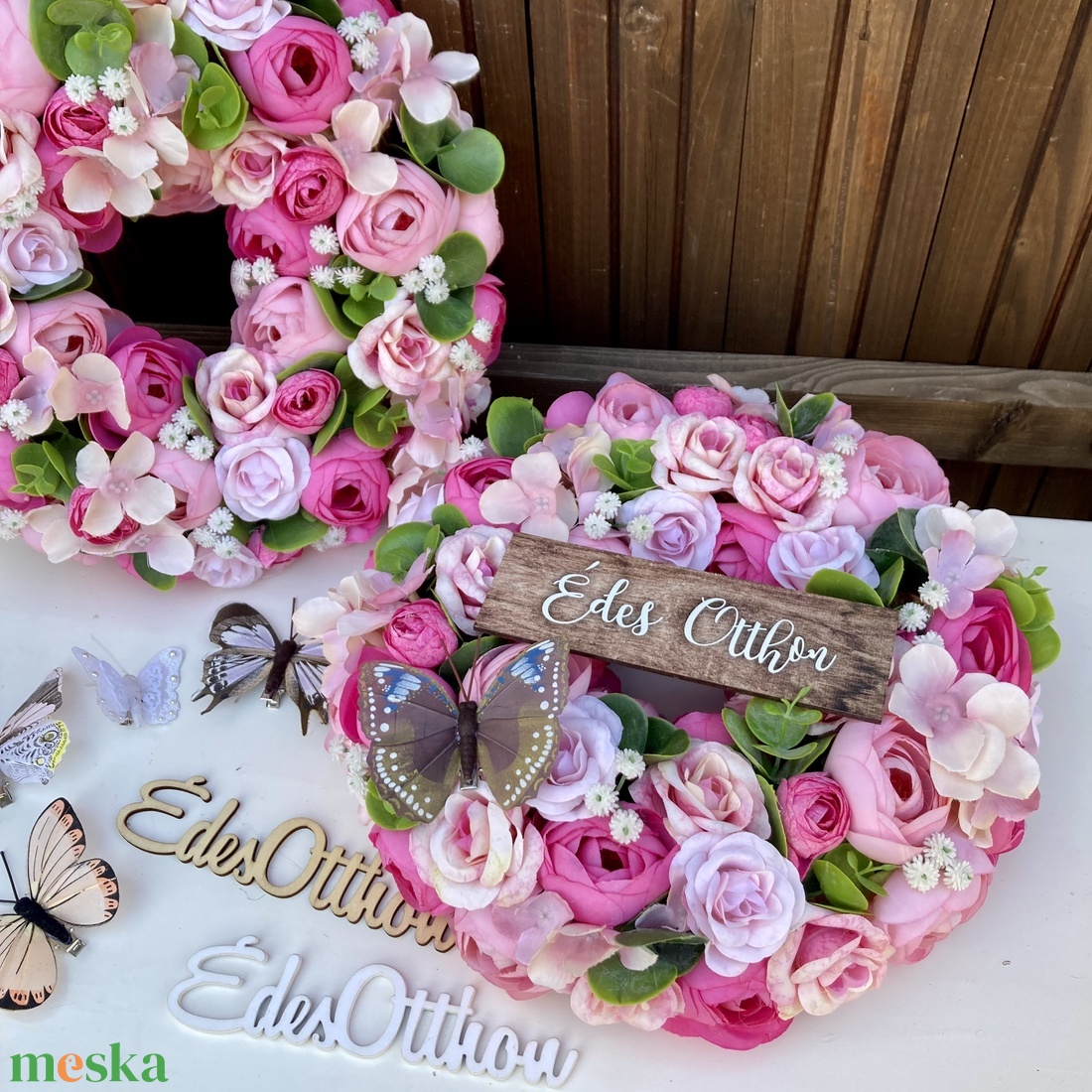 Csupa virágos kopogtató 28 cm - otthon & életmód - dekoráció - ajtó- és ablak dekoráció - ajtódísz & kopogtató - Meska.hu