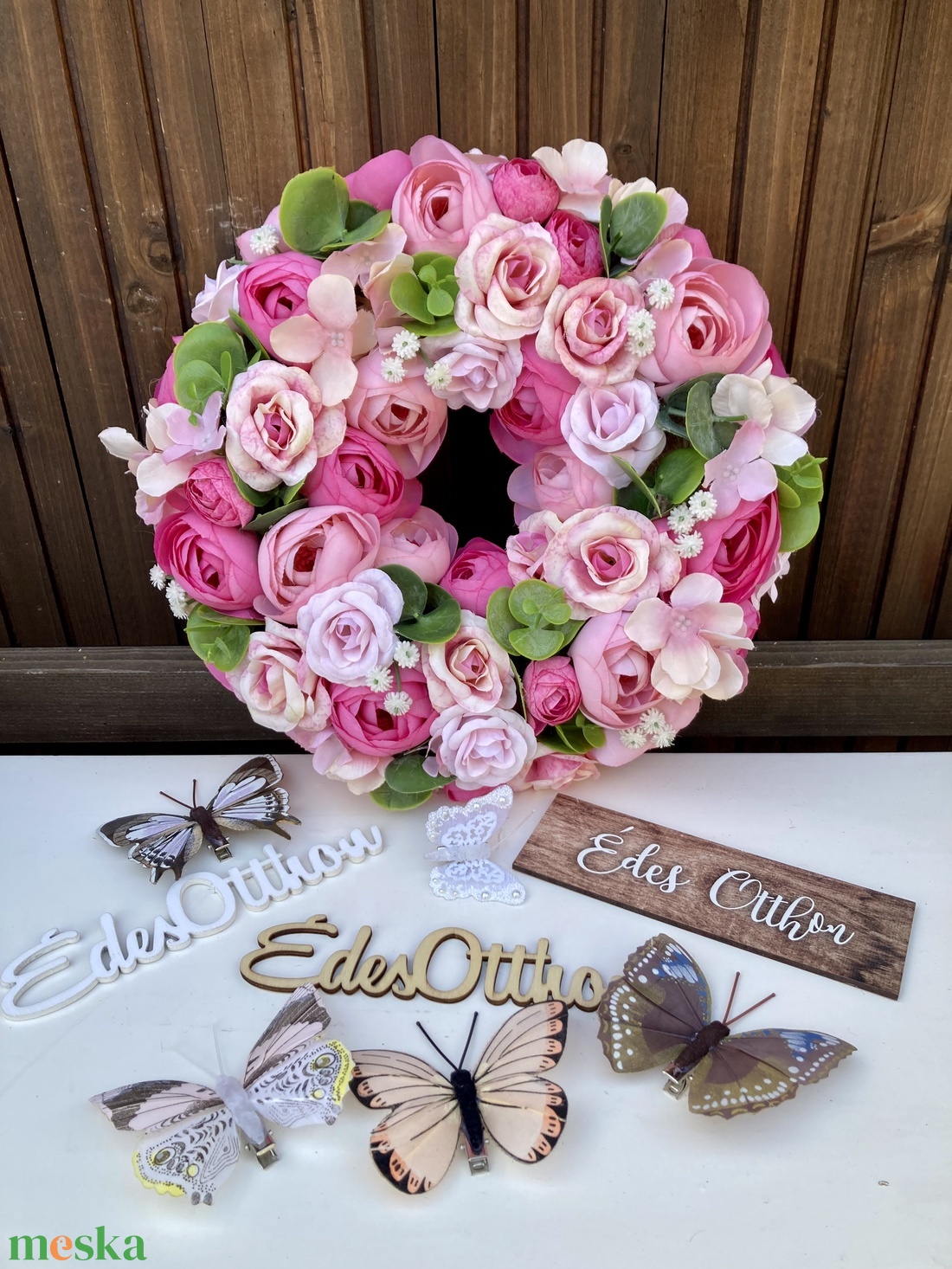 Csupa virágos kopogtató 28 cm - otthon & életmód - dekoráció - ajtó- és ablak dekoráció - ajtódísz & kopogtató - Meska.hu