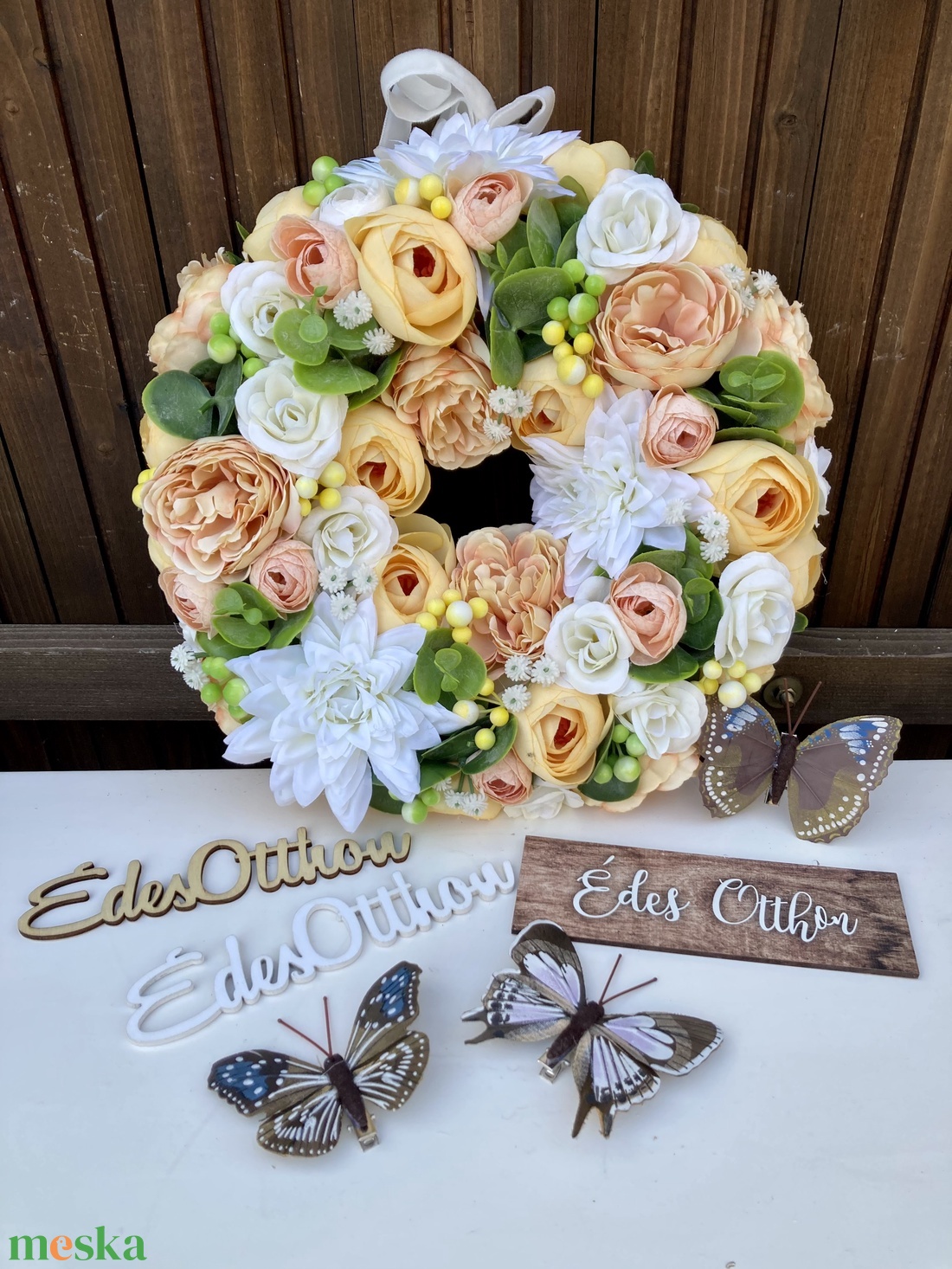 Csupa virágos kopogtató 28 cm - otthon & életmód - dekoráció - ajtó- és ablak dekoráció - ajtódísz & kopogtató - Meska.hu