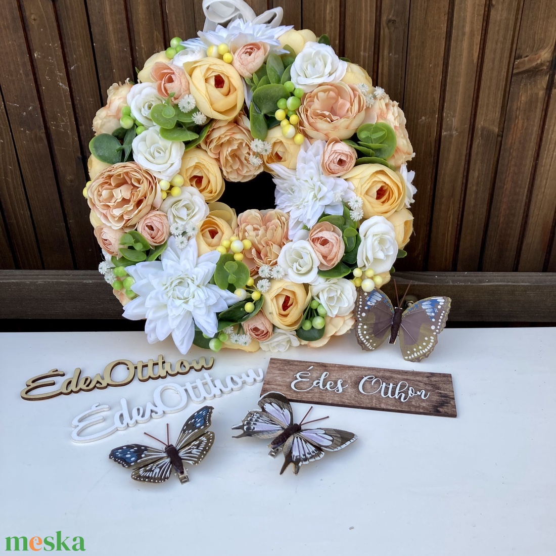 Csupa virágos kopogtató 28 cm - otthon & életmód - dekoráció - ajtó- és ablak dekoráció - ajtódísz & kopogtató - Meska.hu