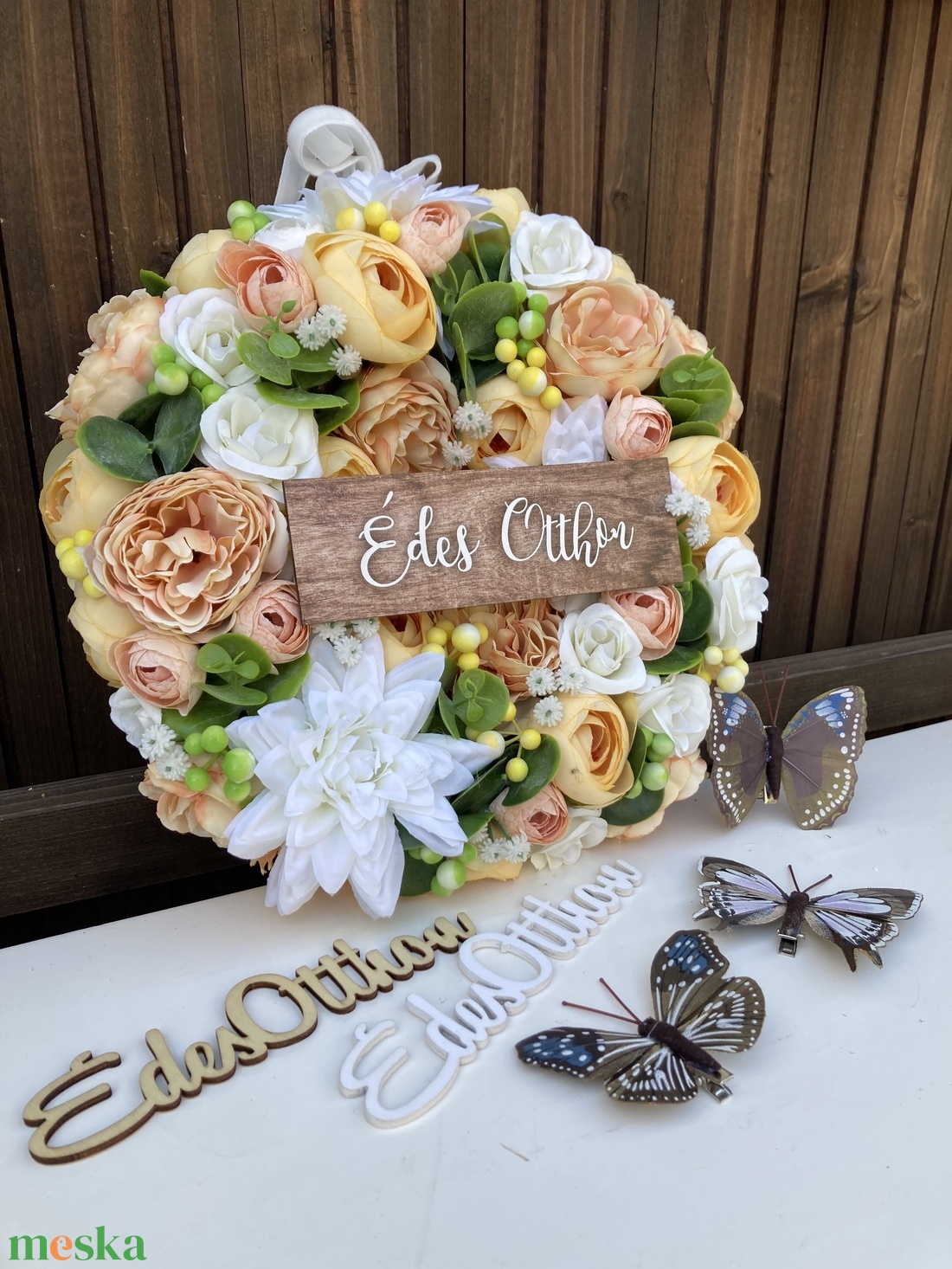 Csupa virágos kopogtató 28 cm - otthon & életmód - dekoráció - ajtó- és ablak dekoráció - ajtódísz & kopogtató - Meska.hu