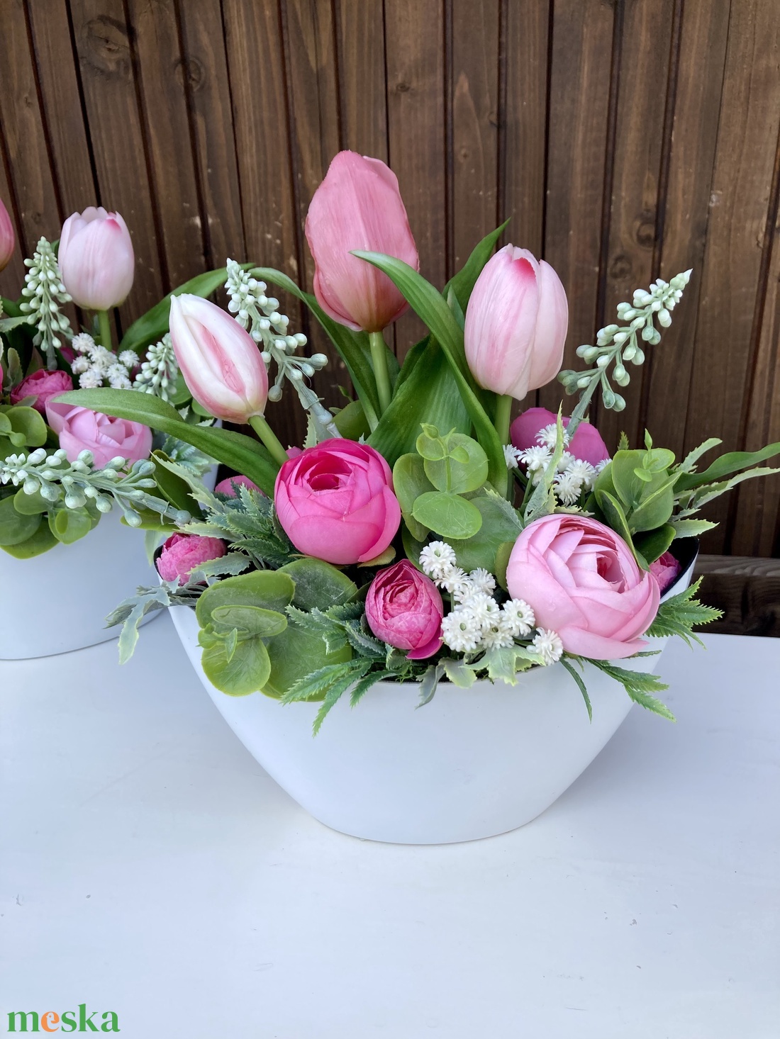 Tulipános asztaldísz - otthon & életmód - virágdekoráció - virágdíszek - virágdísz kaspóban - Meska.hu