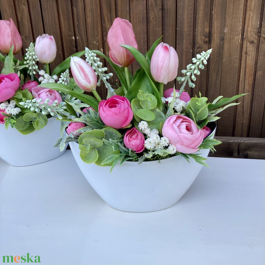 Tulipános asztaldísz - otthon & életmód - virágdekoráció - virágdíszek - virágdísz kaspóban - Meska.hu